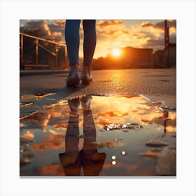 Reflection In A Puddle Canvas Print