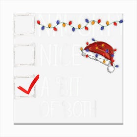 Nice Naughty A Bit Of Both Christmas List Canvas Print