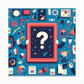 Flat Illustration Of A Question Mark Canvas Print