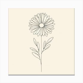 Title: "Minimalist Daisy Delight: A Simple Yet Elegant Line Art Floral Illustration"  Description: 'Minimalist Daisy Delight' is an elegant art piece that captures the essence of simplicity and sophistication in a single floral illustration. This artwork features the clean lines of a daisy, rendered in a graceful line art style, set against a soft, neutral background that allows the beauty of the flower to stand out. The subtle interplay of contours and space invites a calming effect, making it an ideal choice for those seeking a minimalist aesthetic with a touch of natural elegance. This piece is perfect for adding a serene and artistic touch to any room, from modern living spaces to tranquil bedroom retreats. Embrace the beauty of simplicity and let this chic daisy line art print infuse your home with its understated charm and contemporary appeal. Canvas Print