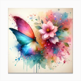 Butterfly Watercolor Painting Canvas Print