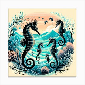 Seahorses 1 Canvas Print