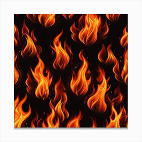 Flames On Black Background 27 Canvas Print