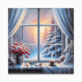 Winter Window View Canvas Print