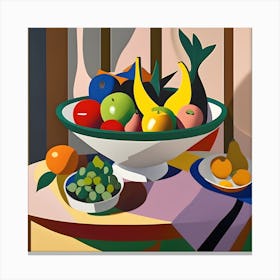 Abstract Fruit In A Bowl Canvas Print