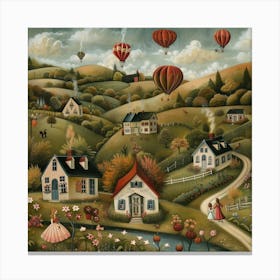 Village In The Sky Canvas Print