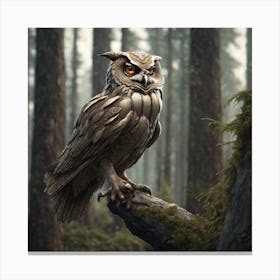 Owl In The Woods 46 Canvas Print