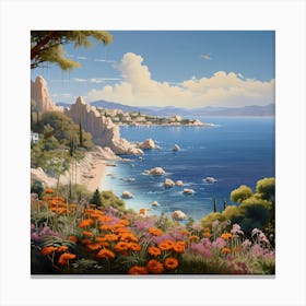 Aqua Reverie: Brushstrokes of the Amalfi Coast Canvas Print