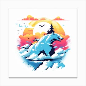 Polar Bear In The Clouds Canvas Print