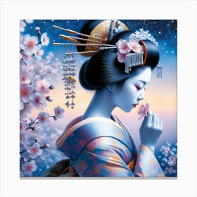 Japan Traditional Geisha Illustration By Ad 113 Canvas Print