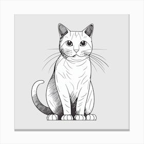 Drawing Of A Cat Canvas Print