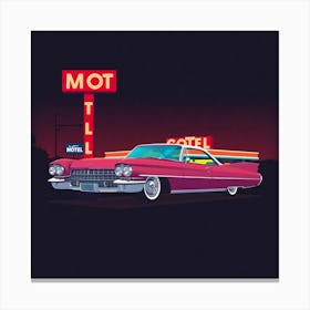 Motel At Night Canvas Print