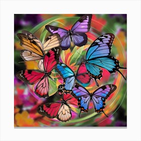 Butterflies In A Circle Canvas Print