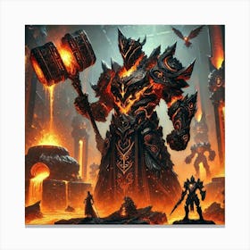 A Scene Showcasing The High Warden Of The Forge, T Canvas Print