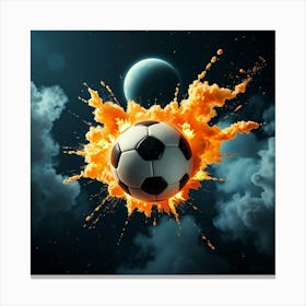 Soccer Ball In The Sky Canvas Print