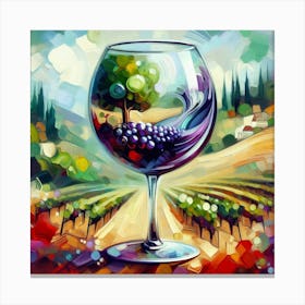 Wine Glass Painting Canvas Print