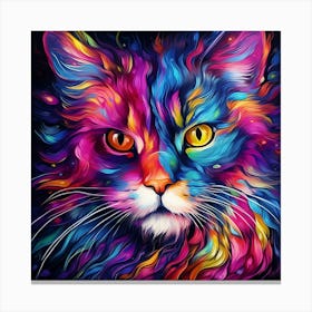 Colorful Cat Painting 5 Canvas Print