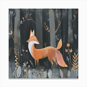 Fox In The Forest 4 Canvas Print