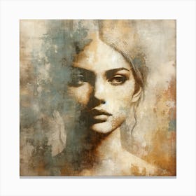 Textured Portrait Of A Woman Canvas Print