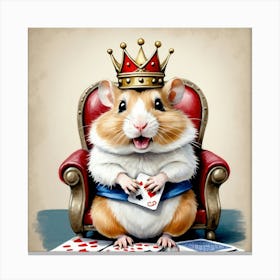 Hamster Playing Cards Canvas Print