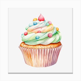 Cupcake Watercolor Illustration 2 Canvas Print