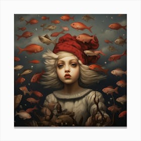 Girl In A Red Hat Canvas Print