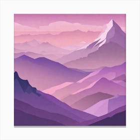 Misty mountains background in purple tone 138 Canvas Print