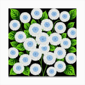 Blue And White Chrysanthemums 3 Canvas Print