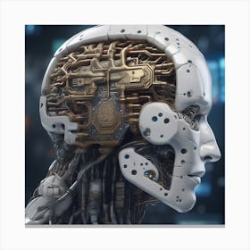 Cyborg Head 58 Canvas Print