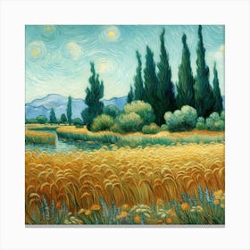 Van Gogh Painted A Wheat Field With Cypresses On The Banks Of The Nile River Canvas Print