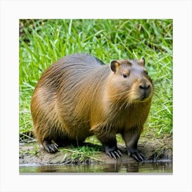 Capybara Rodent Largest South America Semi Aquatic Herbivore Social Cute Friendly Furry An Canvas Print