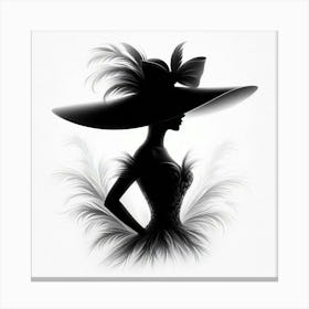 Silhouette of an elegant woman 1 Canvas Print