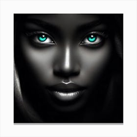 Black Woman With Green Eyes 34 Canvas Print