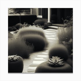 Garden In Black And White 2 Canvas Print