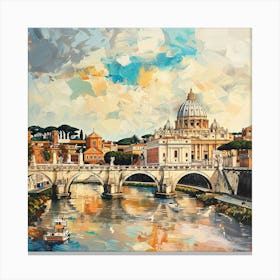 A Vatican City In Rome Oil Painting Illustration 1719920527 1 Canvas Print