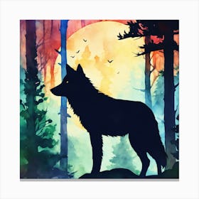 Wolf In The Woods Canvas Print