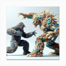 Gorilla Vs Gorilla 1 Canvas Print