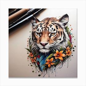 Tiger Drawing Canvas Print