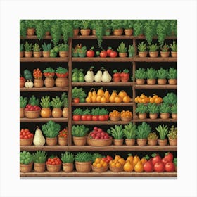 Vegetable Shelf Canvas Print