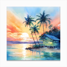 Sapphire Skies: Caribbean Canvas Reverie Canvas Print
