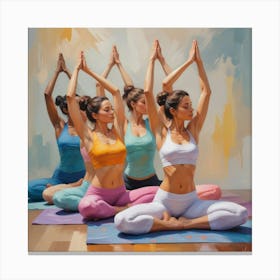 Women In Yoga Art Print Canvas Print