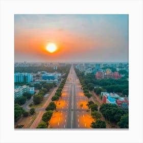 Sunset In Hyderabad Canvas Print