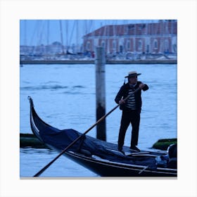 Venice Gondolier Evening Blurred Square Italian Italy Milan Venice Florence Rome Naples Toscana photo photography art travel Canvas Print