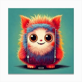 Firefly Whimsical Fluffy Smartphone Creature With A Playful Charm 54884 (2) Canvas Print