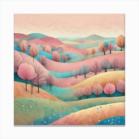 Landscape With Trees 2 Canvas Print