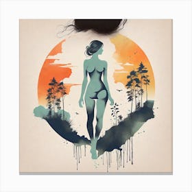 Woman In The Forest 1 Canvas Print