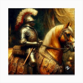 Golden Knight On A Golden Steed 2 Copy Canvas Print