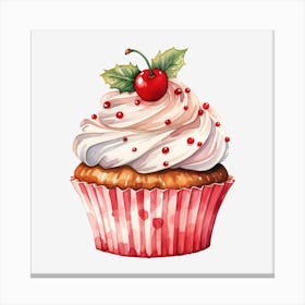 Cupcake With Cherry 3 Canvas Print