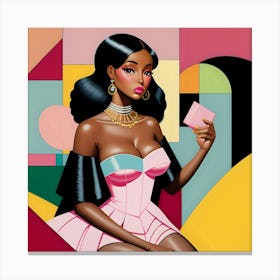 'The Woman In Pink' Canvas Print