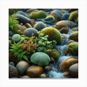 Dragonfly In The Stream 1 Canvas Print